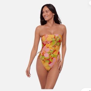 Sports Illustrated Swim Super Bloom Floral One Piece - Pink and Yellow🆕